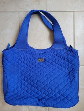 Built Quilted Tote/Laptop Bag in Cobalt Blue